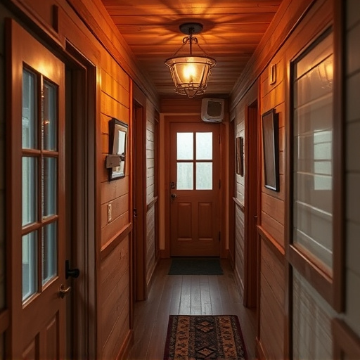security camera in budget guesthouse hallway