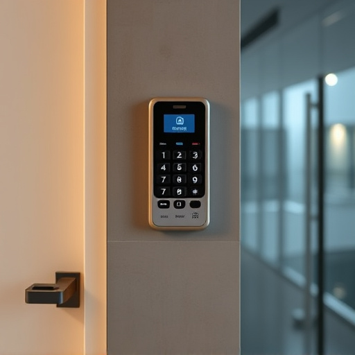 security keypad on modern apartment wall