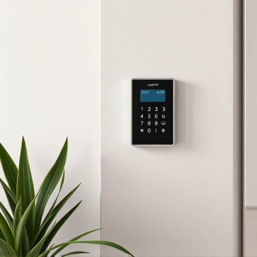 security keypad on modern apartment wall