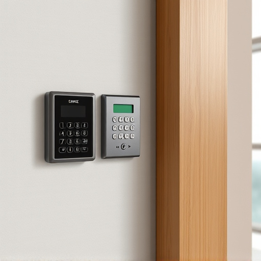 security keypad on modern apartment wall