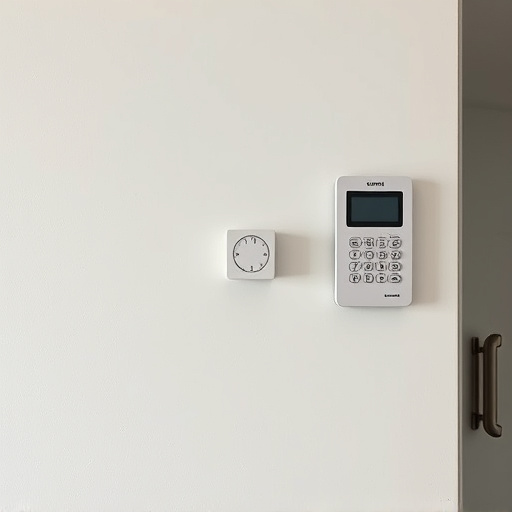 security keypad on modern apartment wall
