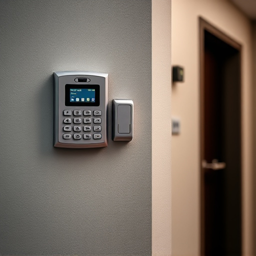security keypad on modern apartment wall
