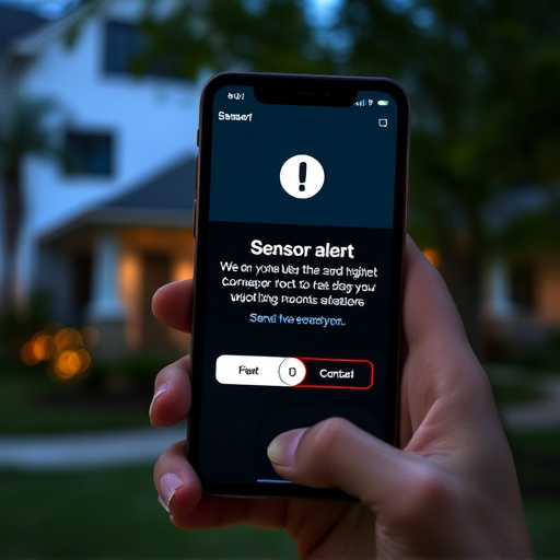 sensor alert notification on homeowner’s phone