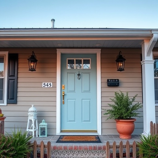 smart video doorbell on suburban porch