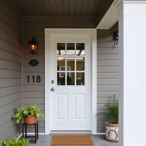 smart video doorbell on suburban porch