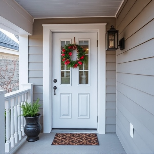 smart video doorbell on suburban porch