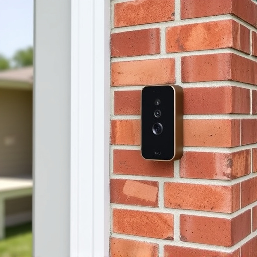 wireless doorbell with camera on brick home