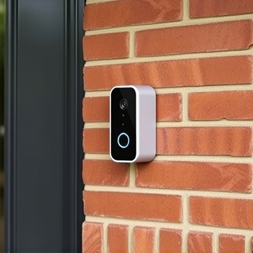wireless doorbell with camera on brick home