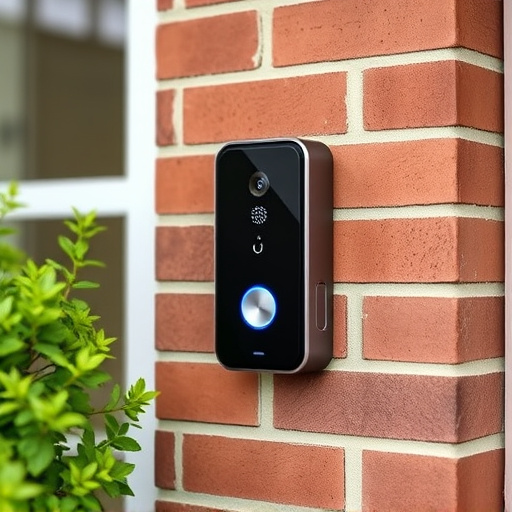 wireless doorbell with camera on brick home