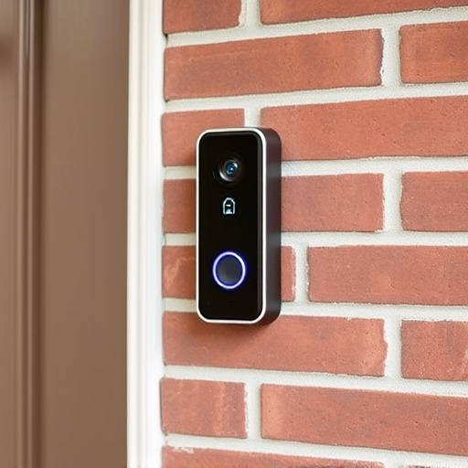 wireless doorbell with camera on brick home