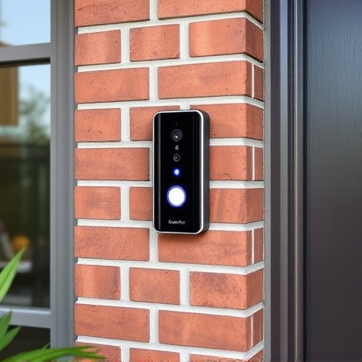 wireless doorbell with camera on brick home
