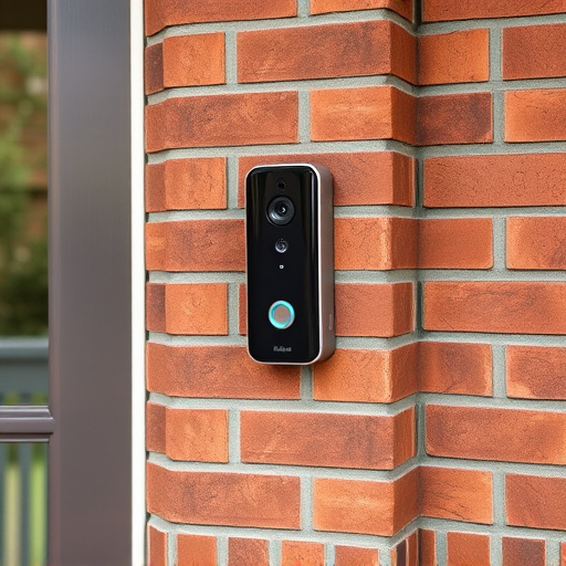 wireless doorbell with camera on brick home