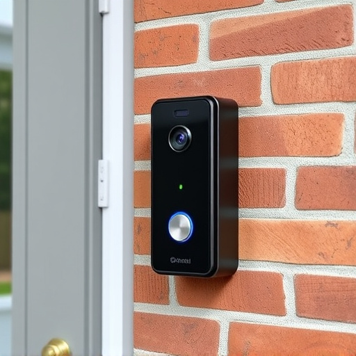 wireless doorbell with camera on brick home