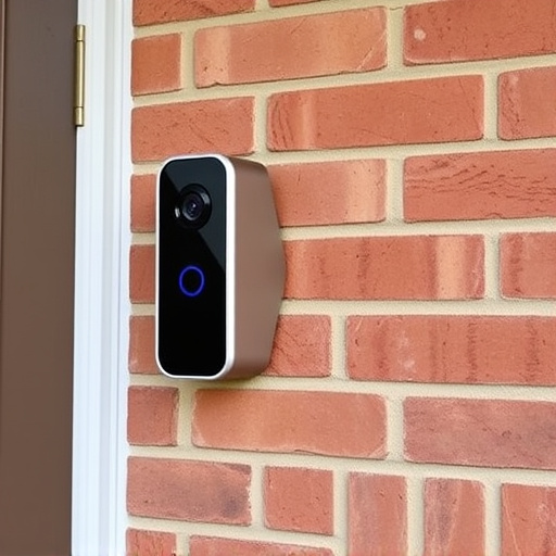 wireless doorbell with camera on brick home