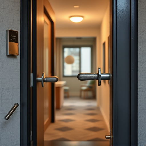apartment entry secured with bolt lock