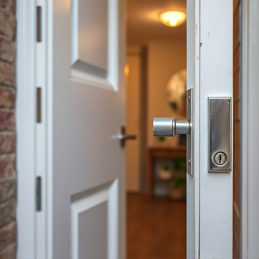 apartment entry secured with bolt lock