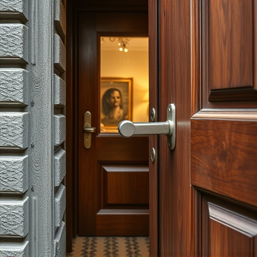 apartment entry secured with bolt lock
