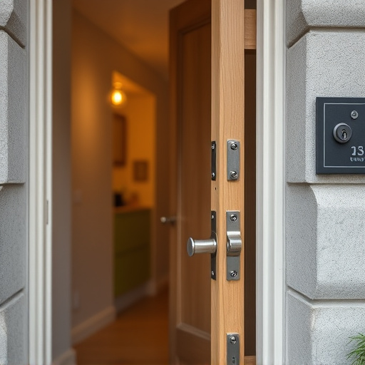 apartment entry secured with bolt lock