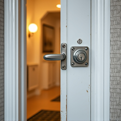 apartment entry secured with bolt lock