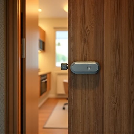 apartment entry secured with bolt lock