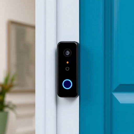 compact wireless doorbell at urban entry