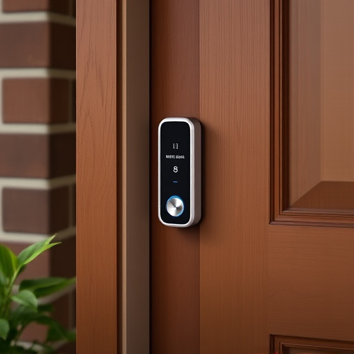 compact wireless doorbell at urban entry