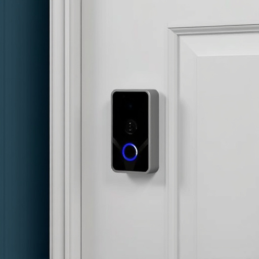 compact wireless doorbell at urban entry