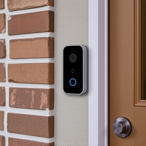 compact wireless doorbell at urban entry