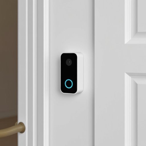 compact wireless doorbell at urban entry