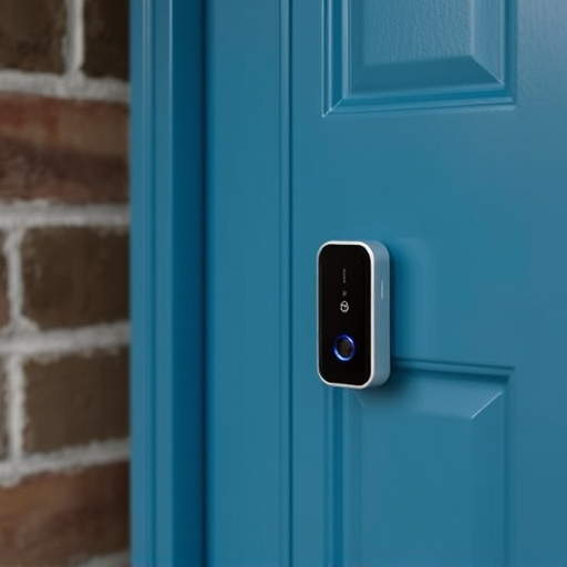 compact wireless doorbell at urban entry