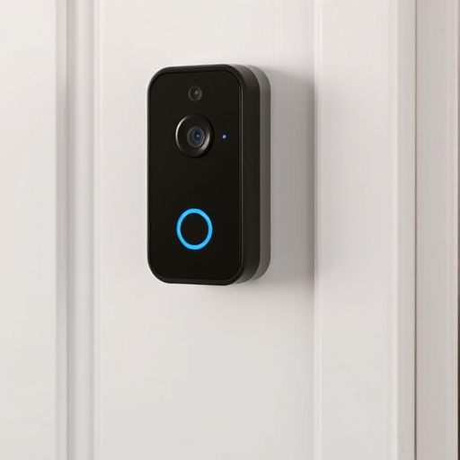 compact wireless doorbell at urban entry
