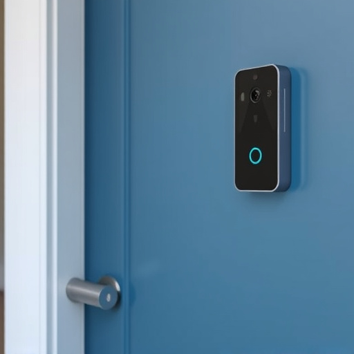 compact wireless doorbell at urban entry