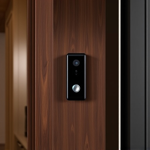 compact wireless doorbell at urban entry