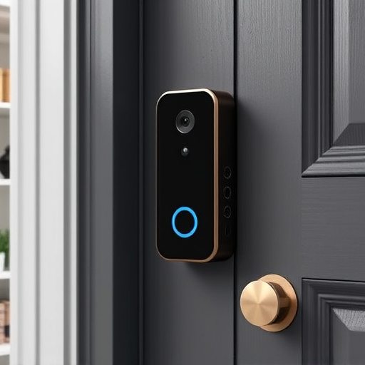 compact wireless doorbell at urban entry