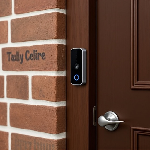 compact wireless doorbell at urban entry