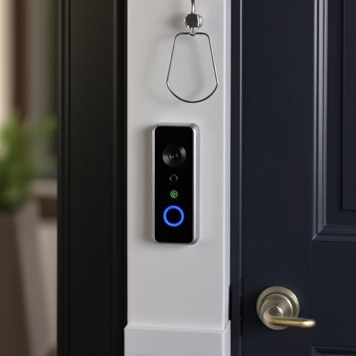 compact wireless doorbell at urban entry
