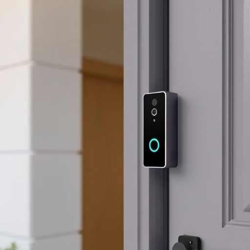 compact wireless doorbell at urban entry