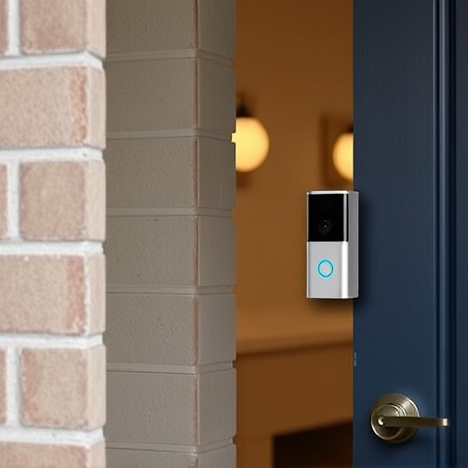 compact wireless doorbell at urban entry