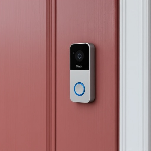 compact wireless doorbell at urban entry