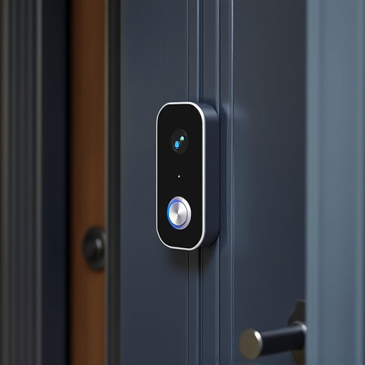 compact wireless doorbell at urban entry
