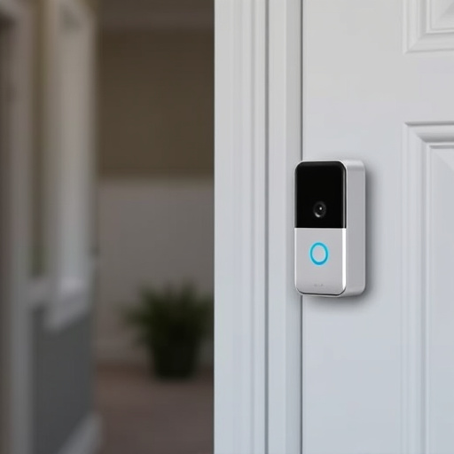 compact wireless doorbell at urban entry