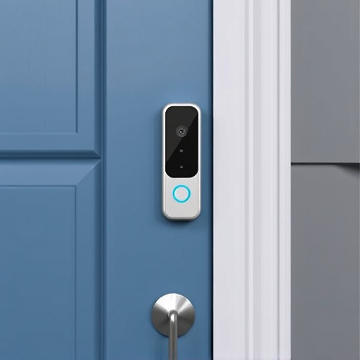 compact wireless doorbell at urban entry