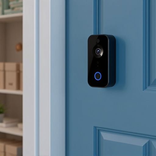 compact wireless doorbell at urban entry