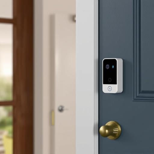 compact wireless doorbell at urban entry