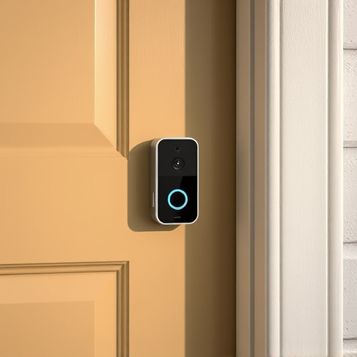 compact wireless doorbell at urban entry