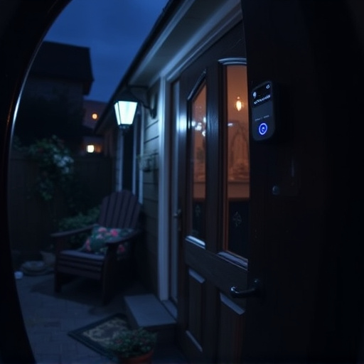 doorbell camera recording visitor at night