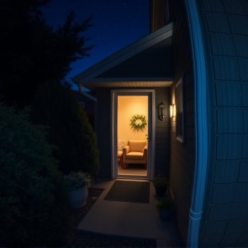 doorbell camera recording visitor at night