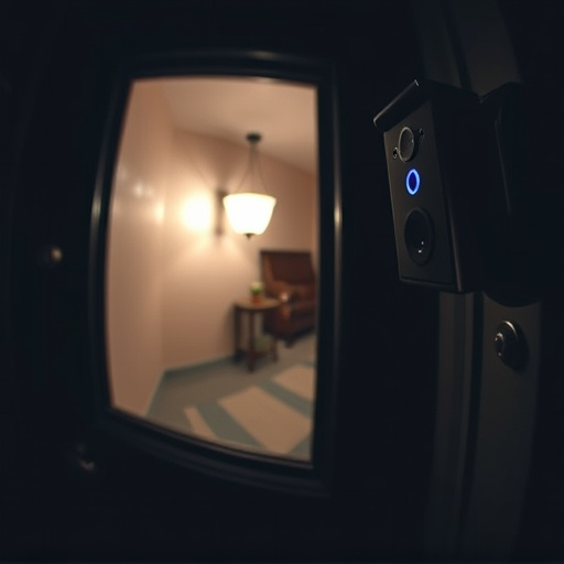 doorbell camera recording visitor at night