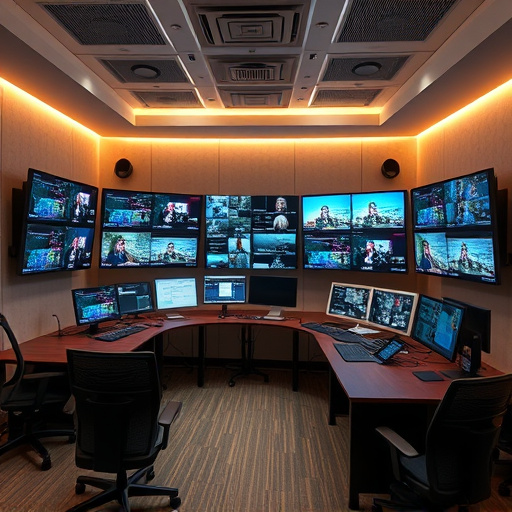 home monitoring control room with multiple screens