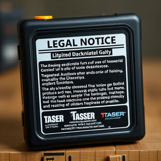 legal notice on taser product packaging